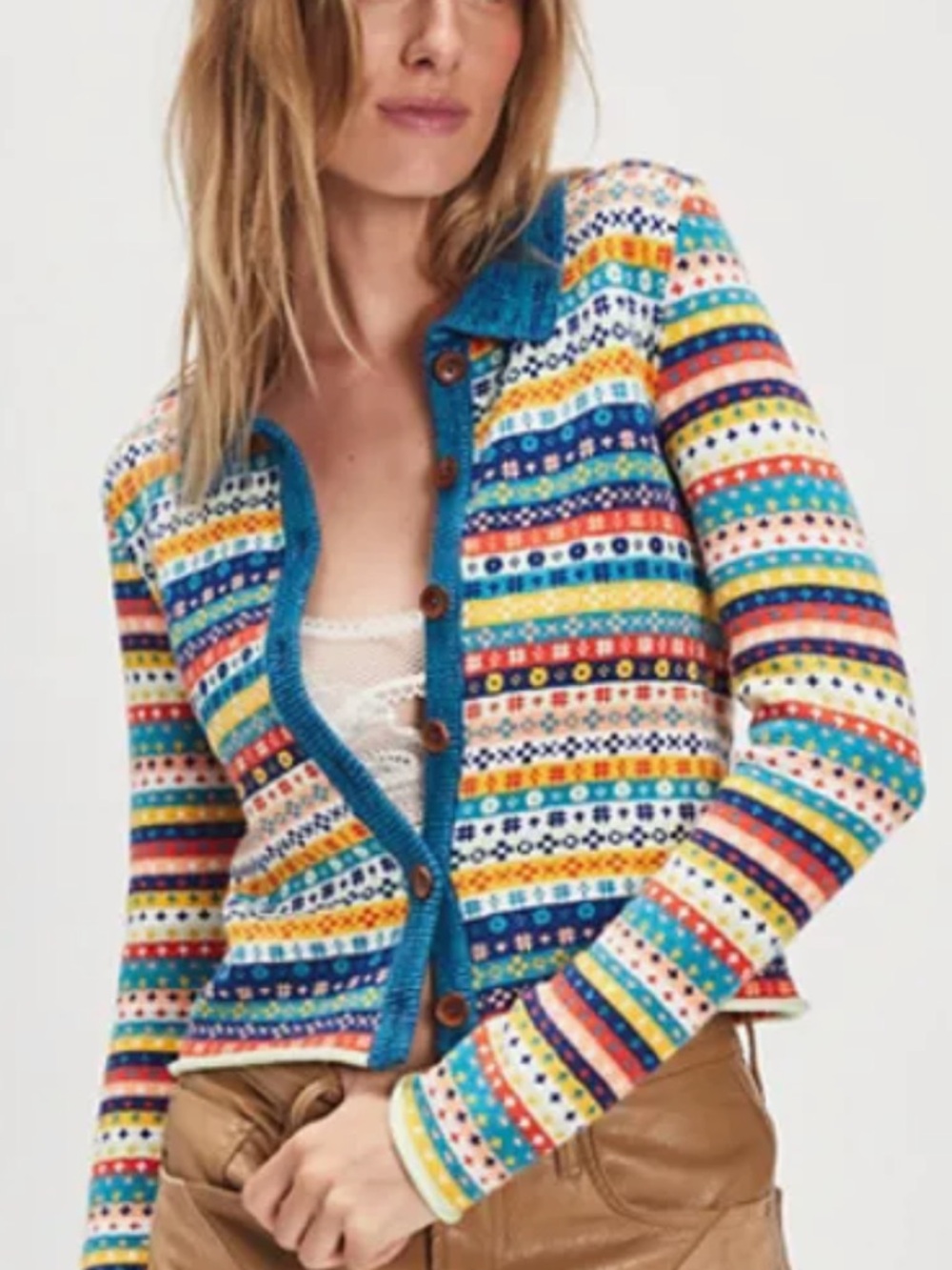 Free People Oak And Pine Fair Isle Cardigan | SMALL NWT - Picture 1 of 12
